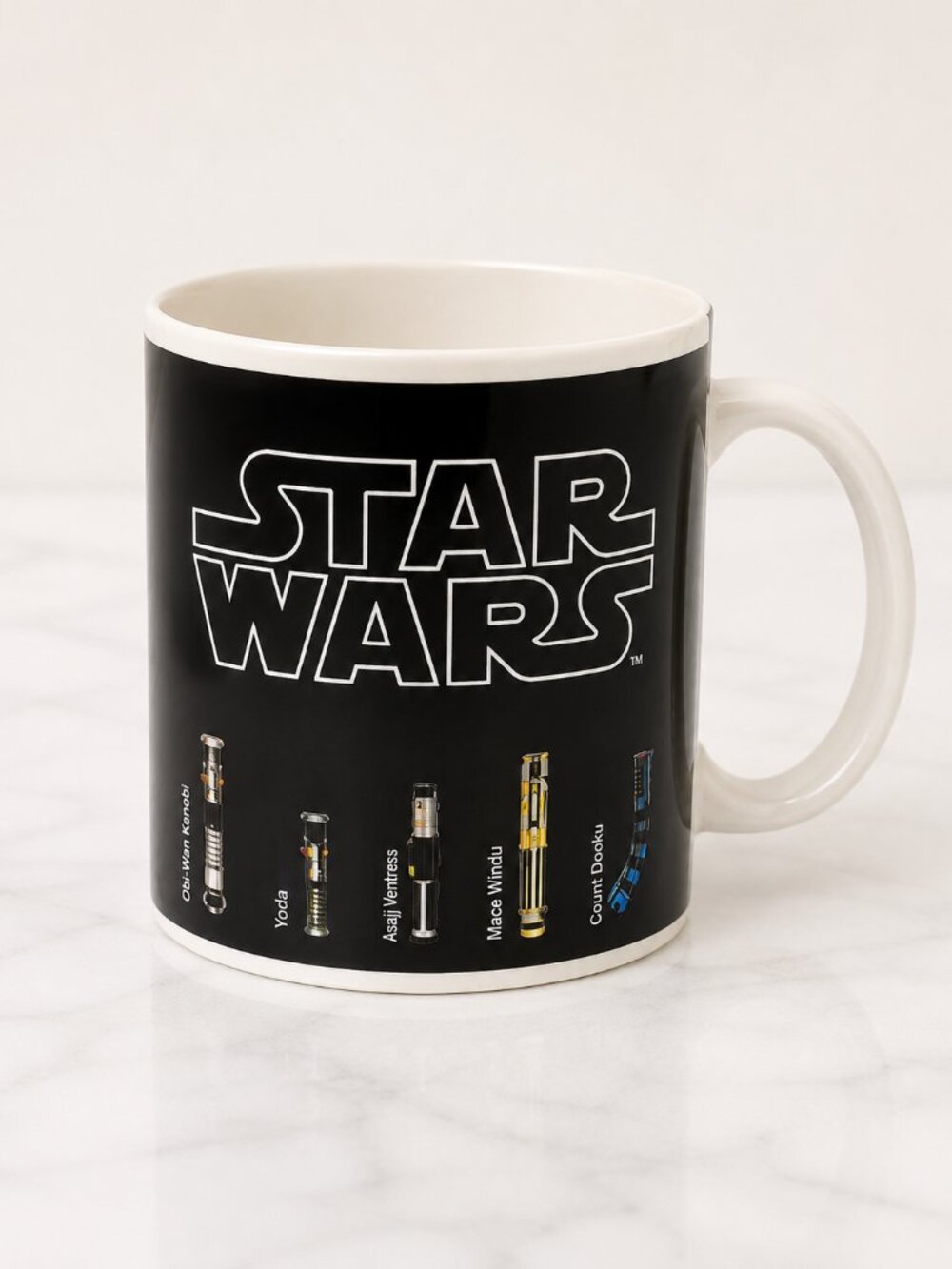 Star Wars Heat Changing Lightsaber Mug 12oz Black Ceramic New